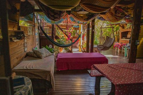 Katil atau katil-katil dalam bilik di Guarda Encantada Surf Hostel