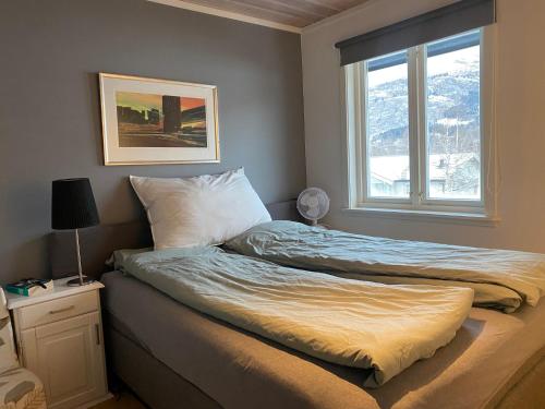 Giường trong phòng chung tại Familievennlig 2 mannsbolig Hemsedal Sentrum