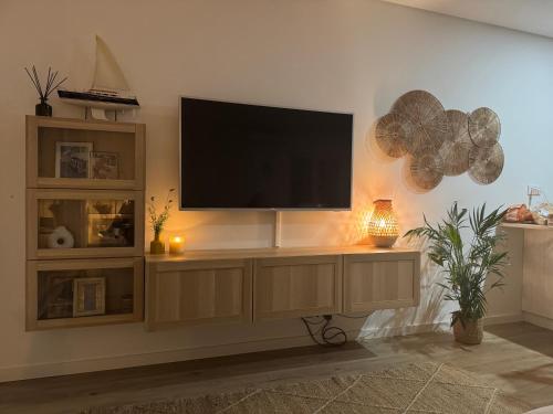 TV a/nebo společenská místnost v ubytování Casa Azul Comporta