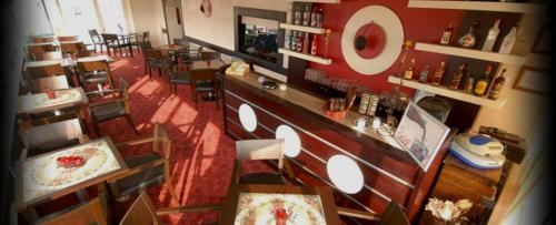 an overhead view of a bar in a restaurant at Çanak Hotel in Canakkale