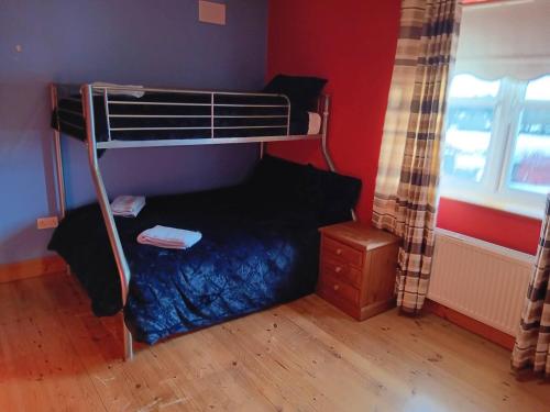 a bedroom with a bunk bed and a window at Room 3 Williamstown, Ireland in Crumlin