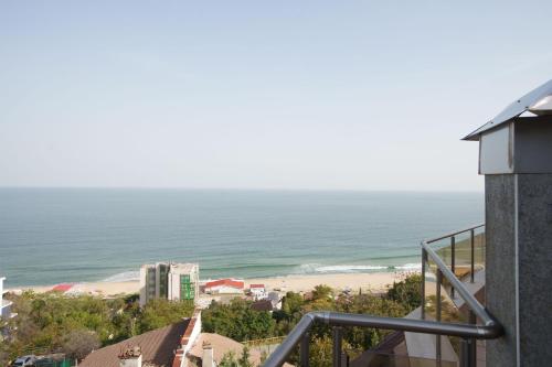 a view of the beach from the balcony of a condo at Aqua View SPA Boutique Hotel in Golden Sands