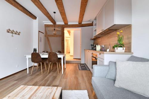un salon avec un canapé et une table dans l'établissement Dessine-moi un mouton - 4guests -2BR, à Colmar