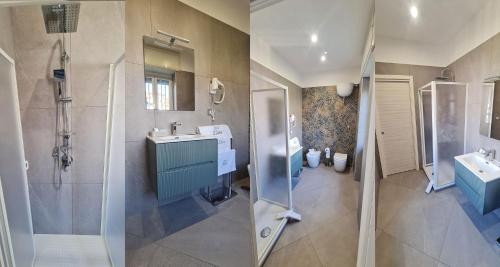 a bathroom with a shower and a sink and a toilet at Bn'b Diva in Naples