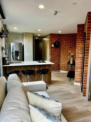 Kuchyň nebo kuchyňský kout v ubytování Apartamentos en Laureles Medellin con Aire Acondicionado