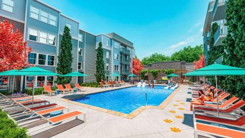 an image of a swimming pool at a hotel at Near CU and minutes to DT gym pool hammock in Clemson