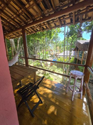 Balkoni atau teres di Pousada Casa de Sapê