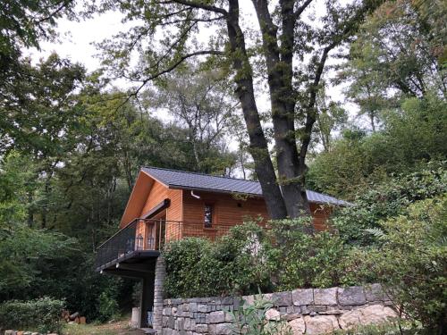 Astanoにある"La Graziosa" Superior Chalet Rifugio Nel Boscoの森の中の小さな木造家屋