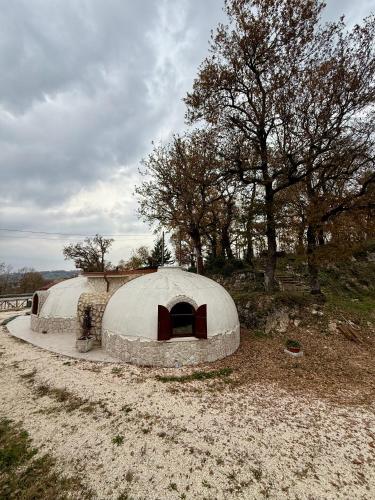 a large dome building in a field with trees at Miele B&B in Vinchiaturo