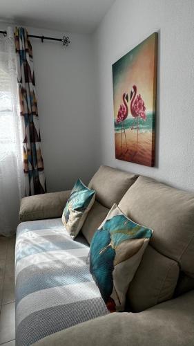 Χώρος καθιστικού στο Apartamentos Costavigia -Mar de Dunas-