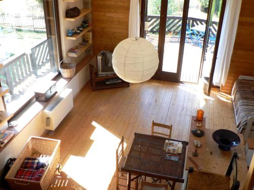 an overhead view of a living room with a table at Azienda Agricola Il Querceto in Marsico Vetere