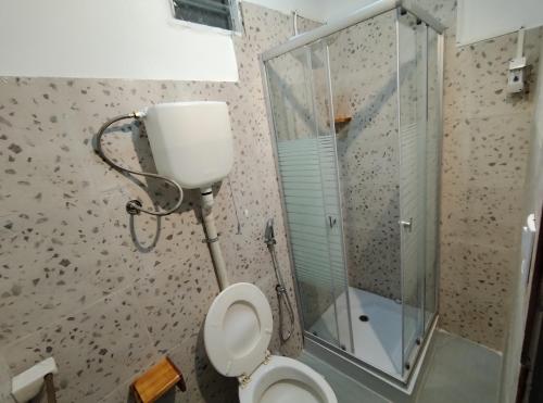 a bathroom with a toilet and a shower at Departamento 2 - 1er piso Centro Pileta in Formosa