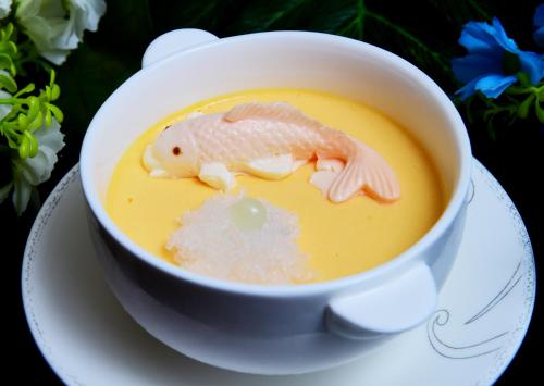 a toy fish sitting on top of a cup of soup at Ocean Hotel Guangzhou - Free Shuttle Bus to Canton Fair, Tao Jin railway station in Guangzhou