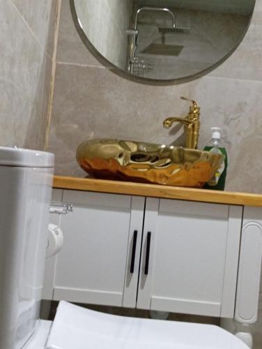 a bathroom with a sink and a mirror at Rumetpaşakonağı in Mardin