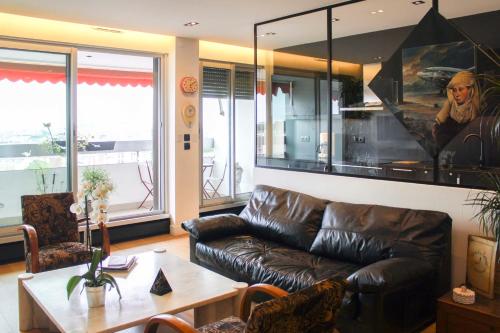 Skyscrapers with balcony and overlooking Paris