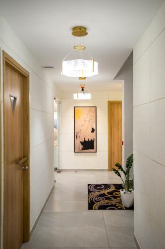 a hallway with a hallway sidx sidx sidx at AJ Palace in Alleppey