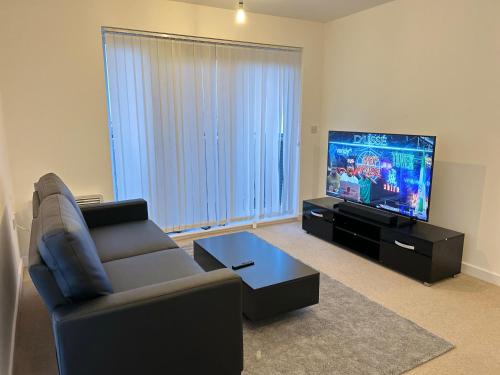 TV a/nebo společenská místnost v ubytování Jutland house belvedere