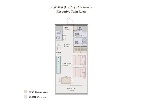 a floor plan of the mandarin apartment building at 谷町君 HOTEL 恵美須町72 in Osaka