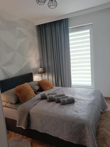 Katil atau katil-katil dalam bilik di Apartamenty Bartoszyce 2