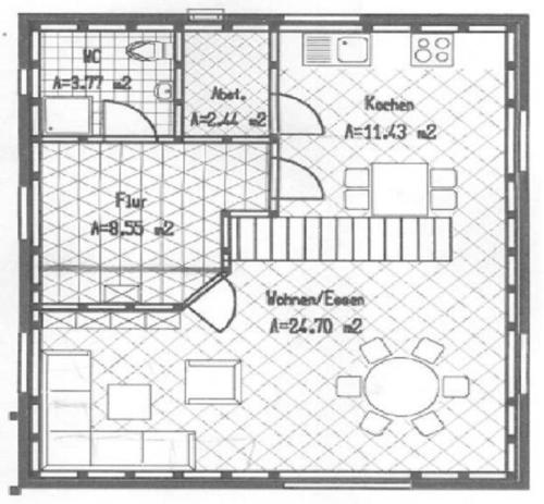 a floor plan of a small house with drawings at Quartier 10 HA10 in Sögel