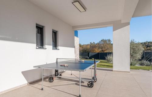 a ping pong table in the middle of a room at Nice Home In Labin With Sauna in Labin