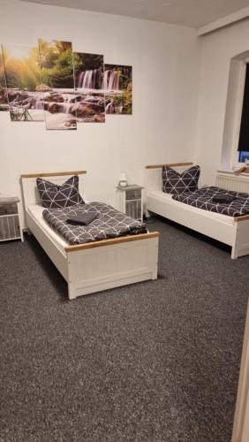 Postel nebo postele na pokoji v ubytování Monteurwohnung 1 Bitterfeld