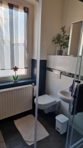 Koupelna v ubytování Monteurwohnung 1 Bitterfeld