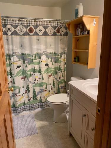 Koupelna v ubytování Cabin Retreat near 3 Bears Resort