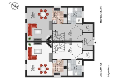 a floor plan of a house at Beautiful Home In Jesendorf With Sauna in Jesendorf
