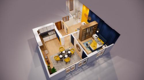 d'un plan d'étage d'une maison dans l'établissement Le Dormeur du Val - Centre l Wifi l Parking, à Dijon