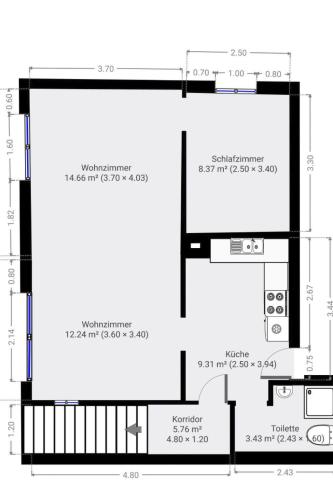 a floor plan of a house at Apartment Chalet Bifigen by Interhome in Kandergrund