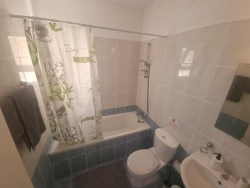 Et badeværelse på Melania Modern Apart with pool near CORAL BAY, Pafos