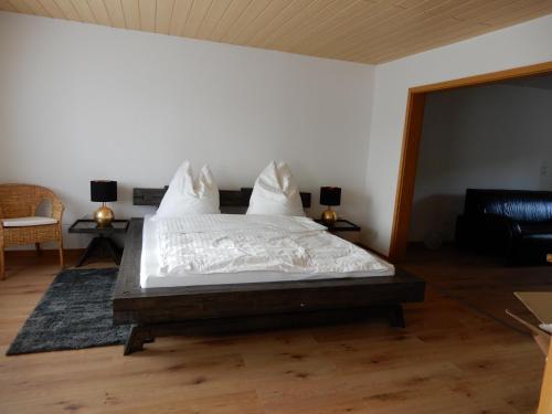 Katil atau katil-katil dalam bilik di Ferienhaus Hoppstädten