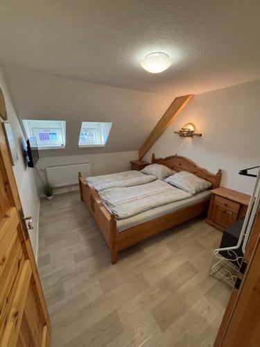 Postel nebo postele na pokoji v ubytování Ferienwohnung Elbbrise