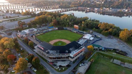 an aerial view of a baseball field in a park at Holiday Inn Express Hershey-Harrisburg Area by IHG in Hershey