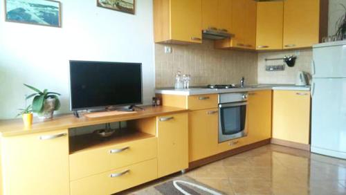 Kuchyň nebo kuchyňský kout v ubytování Apartments Mira