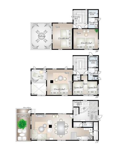 two views of a house at New open 都心の一軒家貸切 232平米 新宿駅4分 渋谷10分 無料駐車場3台 最寄駅2分 in Tokyo