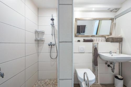 Ένα μπάνιο στο Ferienwohnung Silberborth