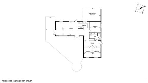 a floor plan of the first floor of a house at Lovely Holiday Home In Nykøbing Sjælland in Nyrup