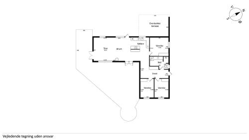 a floor plan of the first floor of a house at Lovely Holiday Home In Nykøbing Sjælland in Nyrup