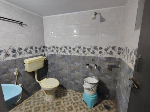 チクマガルールにあるLake Flower Homestayのトイレと洗面台付きのバスルーム