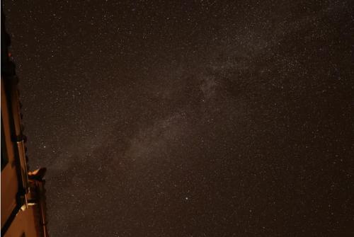 a starry night with the milky way in the sky at Authentic country house Casa Gloria with fantastic views in Franceses