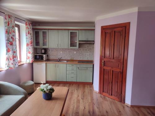Kuchyň nebo kuchyňský kout v ubytování Apartmany Chribska