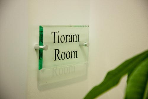 a lightswitch with the words iron room on a wall at Ardtorna in Benderloch