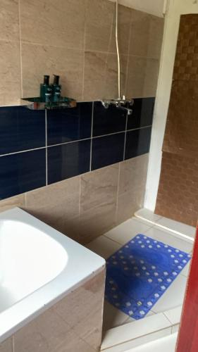 a bathroom with a tub and a sink and a toilet at Bonsai Villa in Nairobi