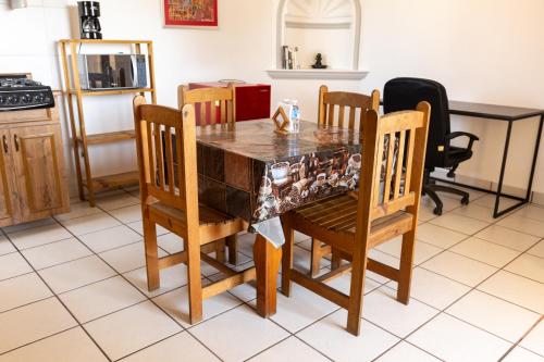 Kuchyň nebo kuchyňský kout v ubytování Lofts Oaxaca