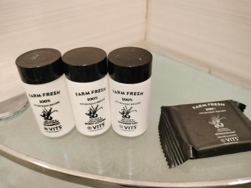 three bottles of jam fresh and a box of chocolate at VITS Lonavala in Lonavala