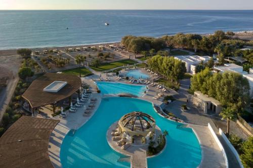 an aerial view of the water park at the resort at Lindian Village All Inclusive Resort Rhodes,Curio Collection in Kiotari