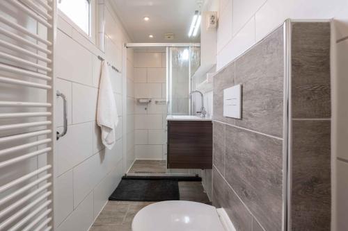 a bathroom with a toilet and a sink at Groenendijk Verhuur Vakantiewoning de Haerde 52 in Ellemeet in Ellemeet