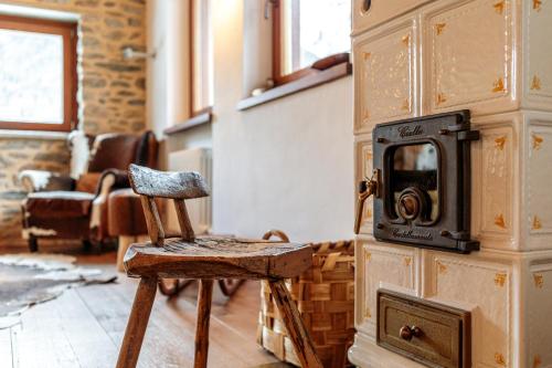 Posezení v ubytování Le Chalet Des Vaches